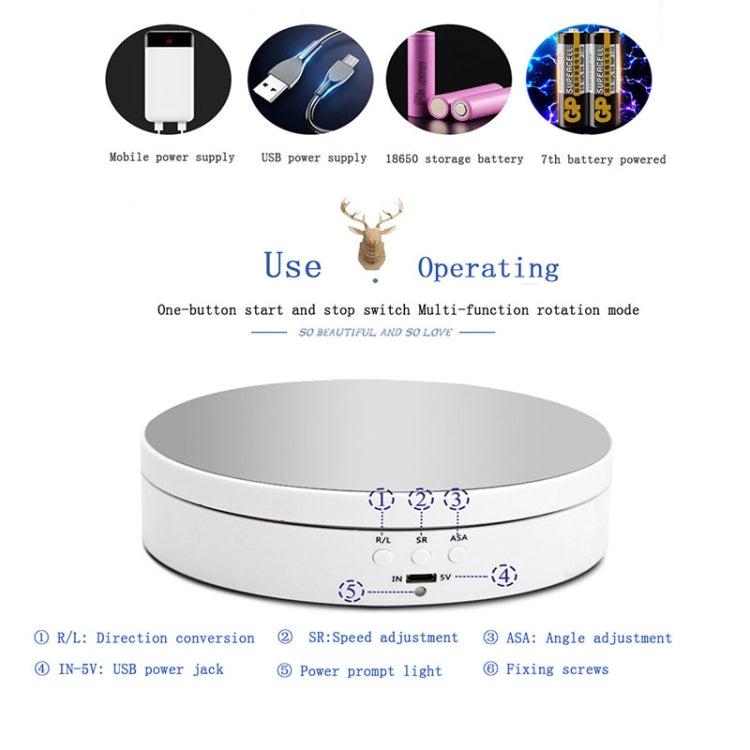 138智能充電旋轉盤 鏡面款 360度旋轉轉盤展示架攝影視頻拍攝道具轉盤 承重3KG