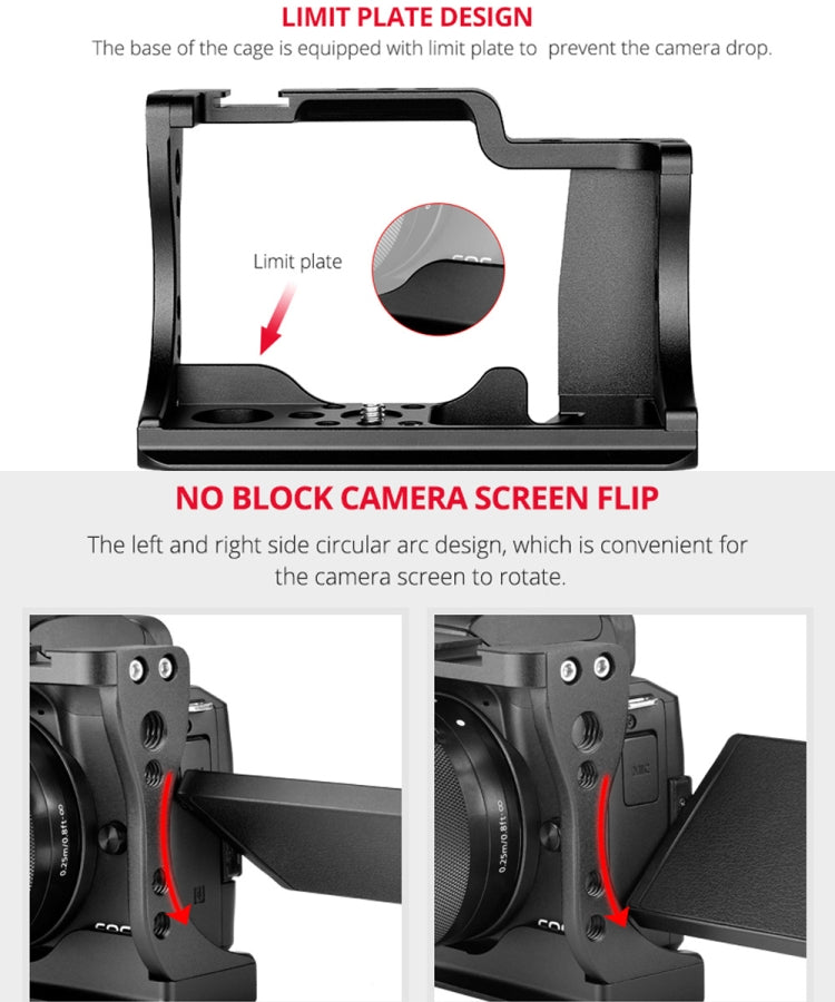 YELANGU C14-A YLG0714A-A Video Camera Cage Stabilizer for Canon EOS M50