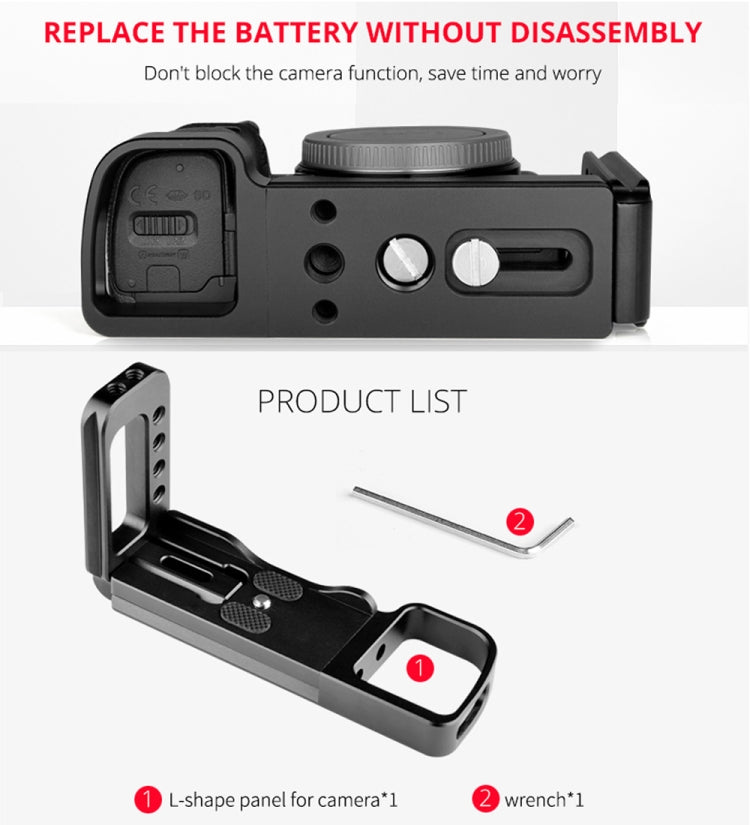 YELANGU YLG0715A適用於索尼A6300 / A6000 / A6100 / A6400 / A6500 橫豎拍板 1/4 inch螺絲頭