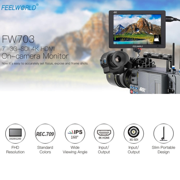 富威德 FW703 1920x1200 7英寸 HDMI 4K SDI廣播攝影監視器
