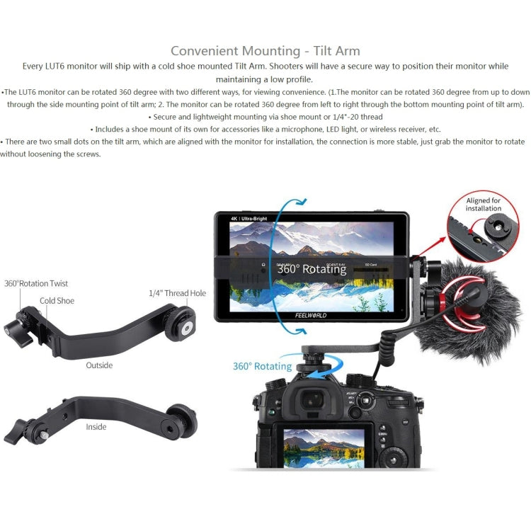 富威德 LUT6 1920x1080 2600 nits 6英寸IPS屏 觸控HDMI 4K攝影監視器