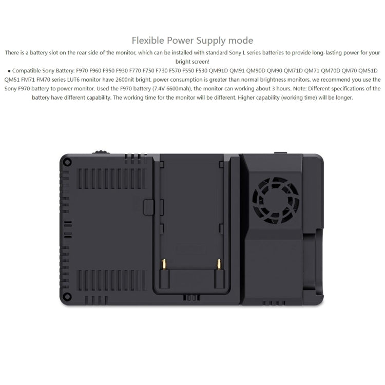 富威德 LUT6 1920x1080 2600 nits 6英寸IPS屏 觸控HDMI 4K攝影監視器