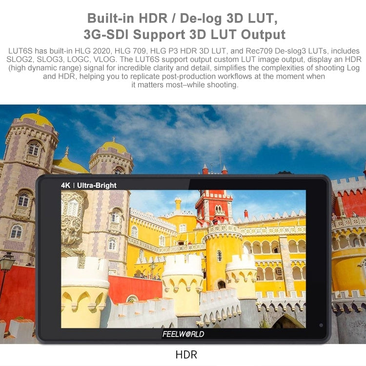富威德 LUT6S 1920x1080 2600 nits 6英寸IPS屏 HDMI 4K SDI HDI觸摸攝影監視器