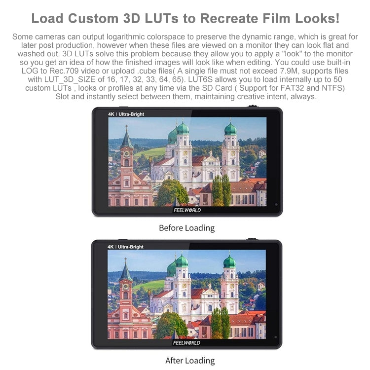 富威德 LUT6S 1920x1080 2600 nits 6英寸IPS屏 HDMI 4K SDI HDI觸摸攝影監視器