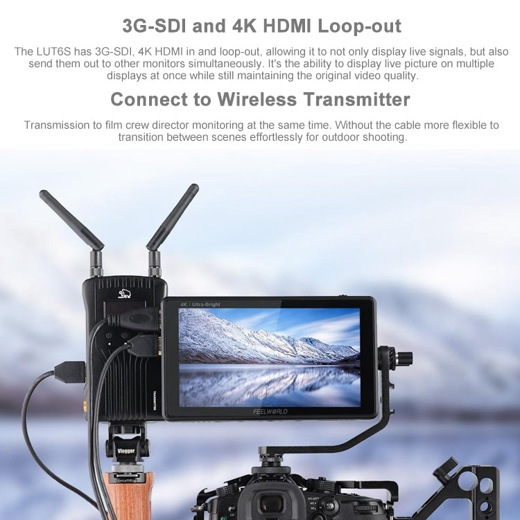 富威德 LUT6S 1920x1080 2600 nits 6英寸IPS屏 HDMI 4K SDI HDI觸摸攝影監視器