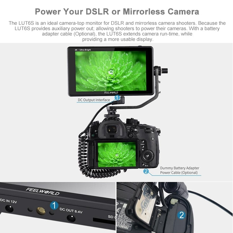 富威德 LUT6S 1920x1080 2600 nits 6英寸IPS屏 HDMI 4K SDI HDI觸摸攝影監視器