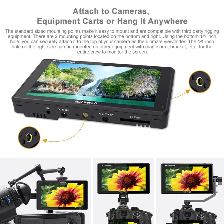 富威德 LUT6S 1920x1080 2600 nits 6英寸IPS屏 HDMI 4K SDI HDI觸摸攝影監視器