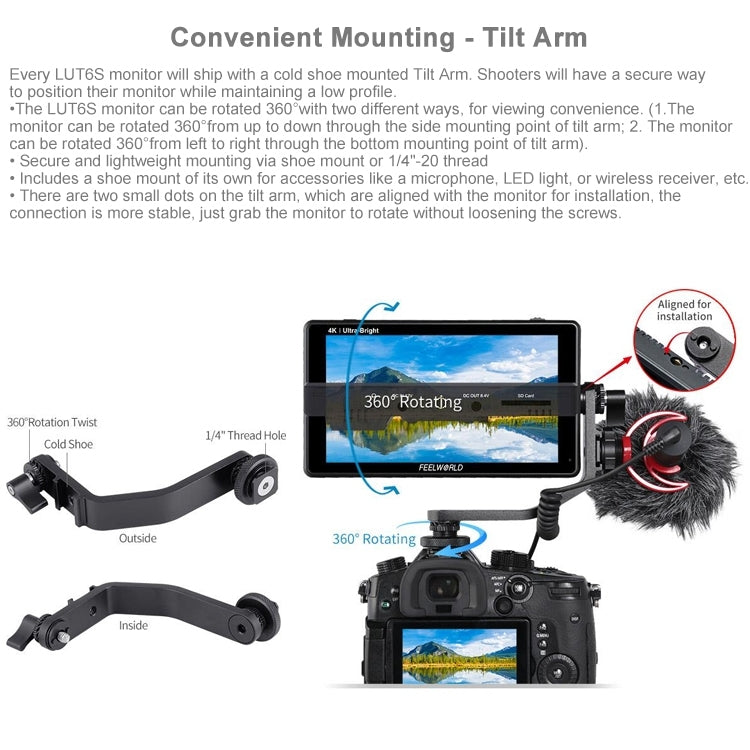 富威德 LUT6S 1920x1080 2600 nits 6英寸IPS屏 HDMI 4K SDI HDI觸摸攝影監視器