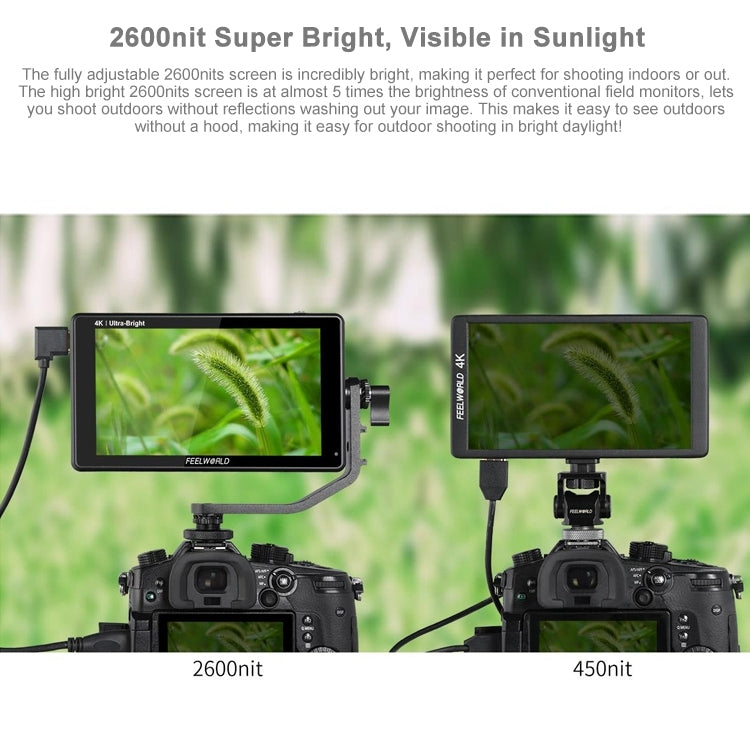 富威德 LUT6S 1920x1080 2600 nits 6英寸IPS屏 HDMI 4K SDI HDI觸摸攝影監視器