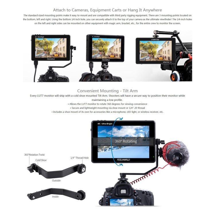 富威德 LUT7 1920x1200 2200 nits 7英寸IPS屏 觸摸HDMI 4K攝影監視器