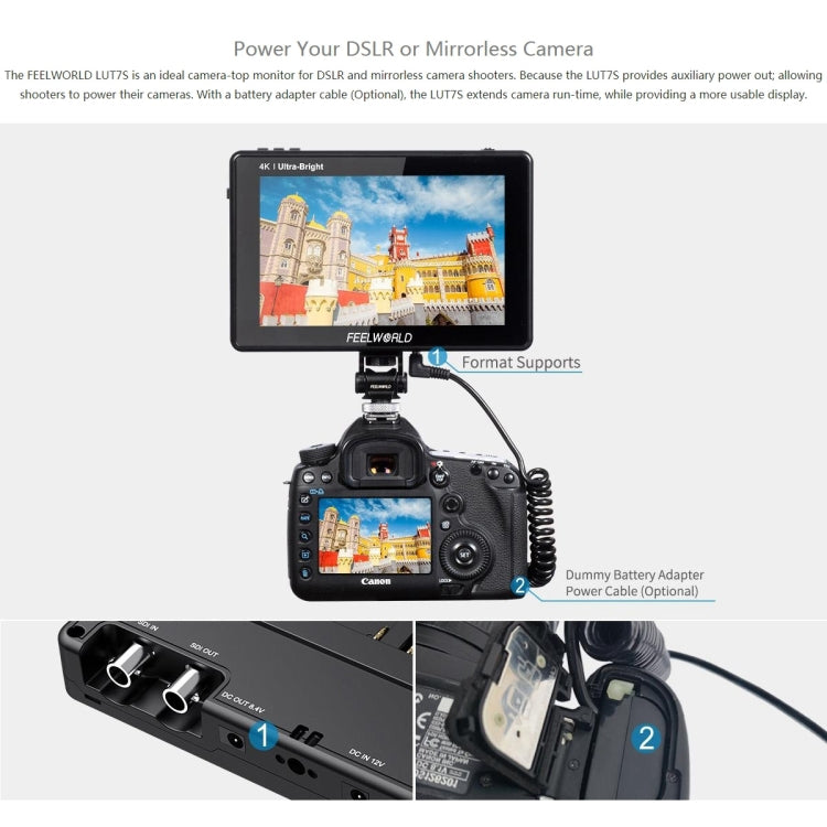 富威德 LUT7S 1920x1200 2200 nits 7英寸IPS屏 HDMI 4K 觸摸攝影監視器