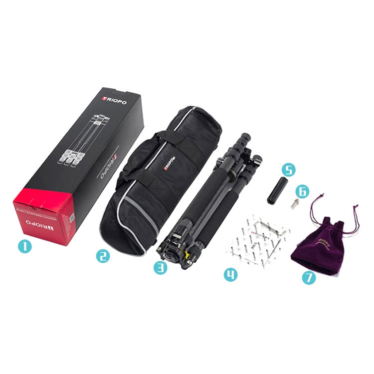 捷寶 853 可調節碳纖維三腳架帶雲台 適用於單反相機