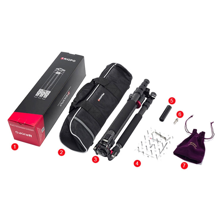 捷寶 888 可調節碳纖維三腳架帶雲台 適用於單反相機, 管徑: 28cm