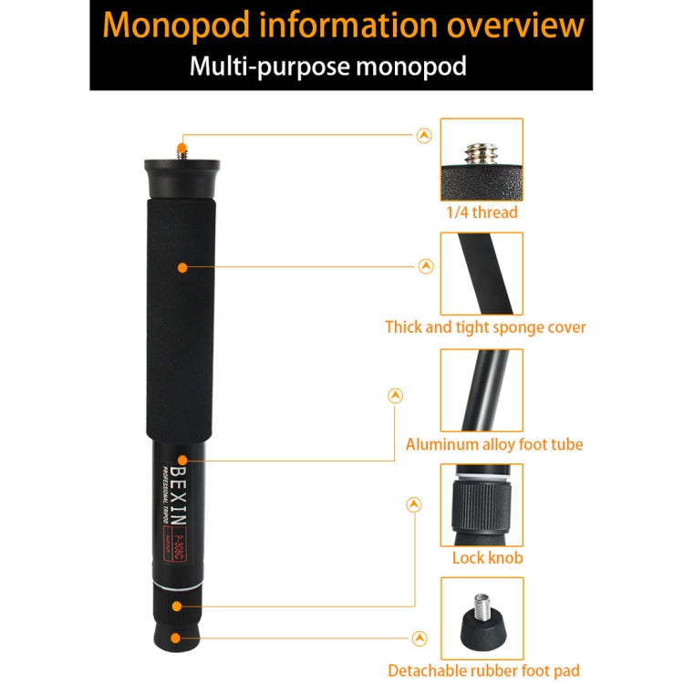 貝欣 P308C 便攜旅遊鋁合金單反相機戶外獨腳架單腳架