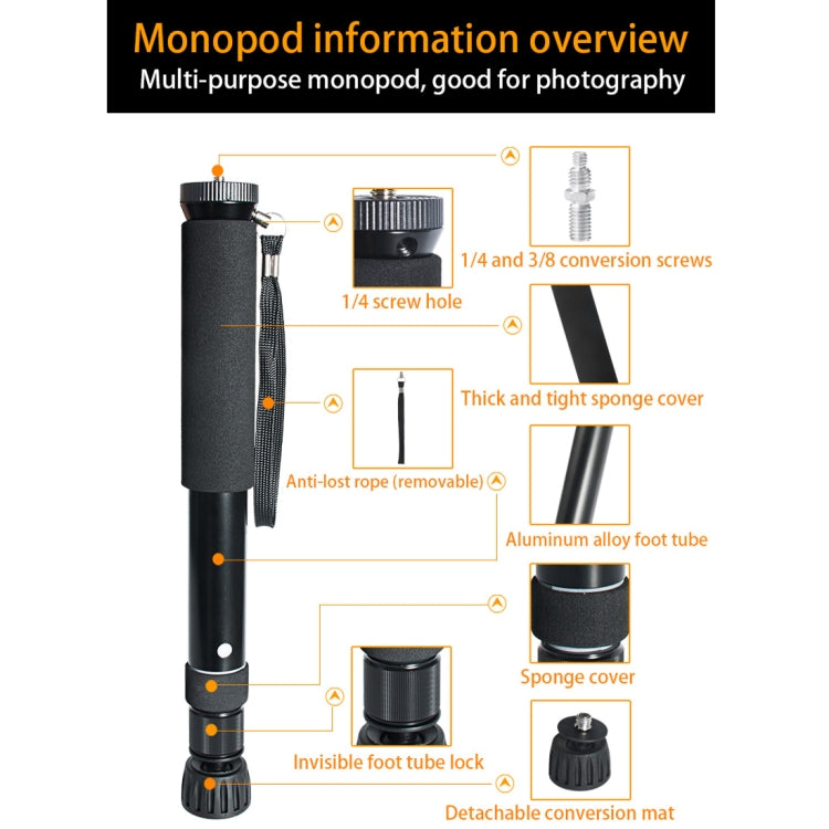 貝欣 P308B 便攜旅遊鋁合金單反相機戶外獨腳架單腳架