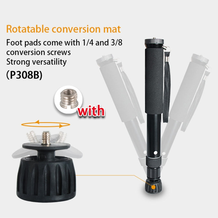 貝欣 P308B 便攜旅遊鋁合金單反相機戶外獨腳架單腳架