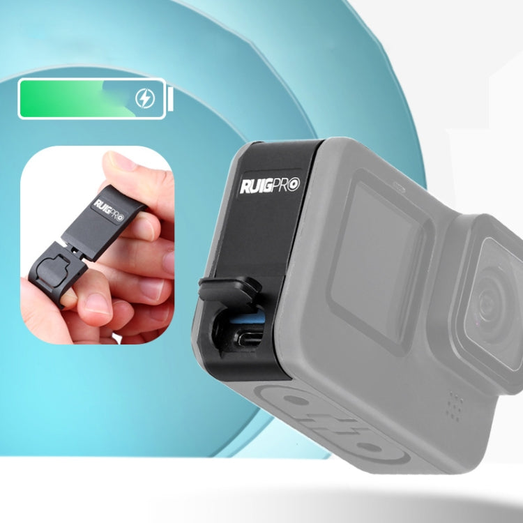 RUIGPRO 適用於GoPro HERO10 Black / HERO9 Black 鋁合金開口側蓋