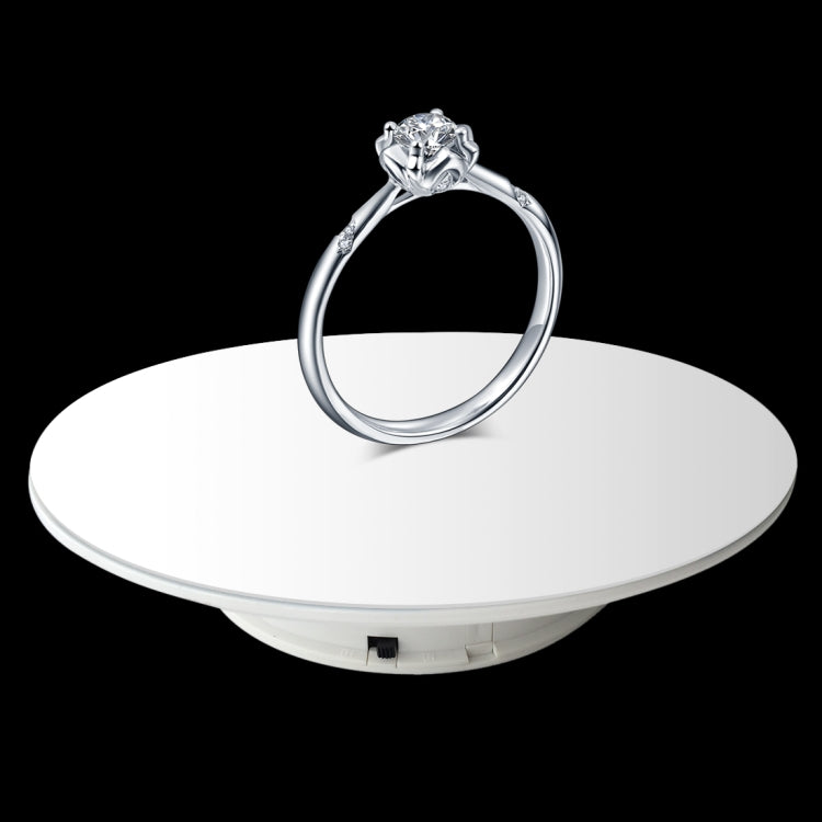 25cm 360度電動旋轉鏡面轉盤展示架攝影視頻拍攝道具轉盤 負載3kg 電池款