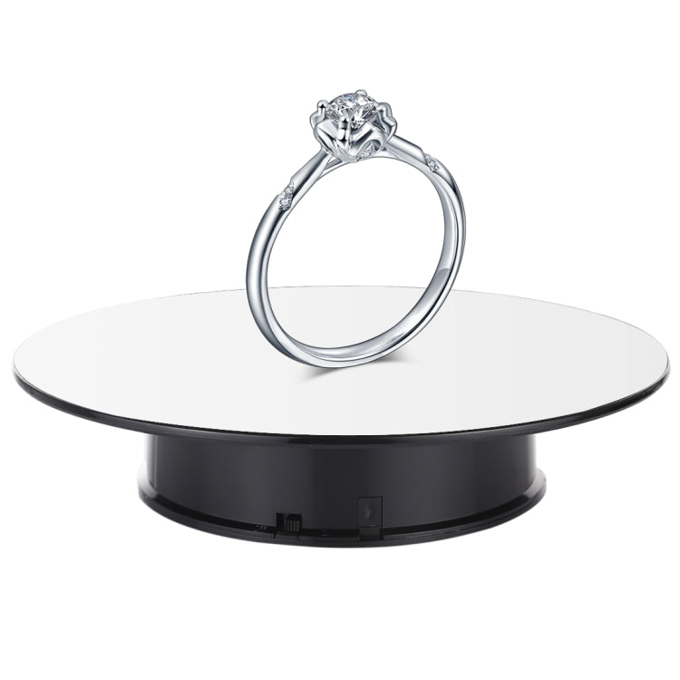 25cm 360度電動旋轉鏡面轉盤展示架攝影視頻拍攝道具轉盤 負載3kg 電池款