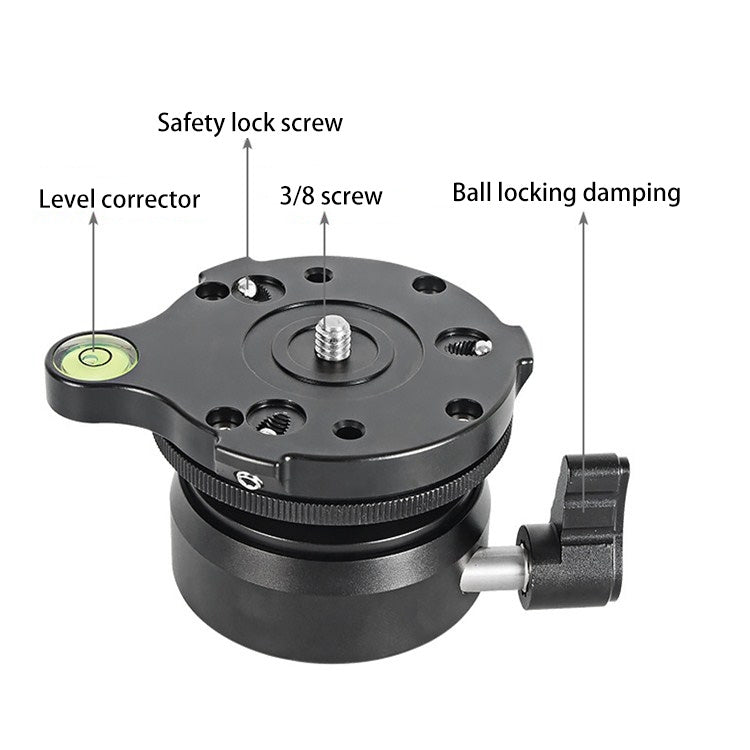 貝欣 DY-60N 3/8螺絲通用水平調節座全景雲台單反相機調節台半球底座 帶3/8螺絲頭