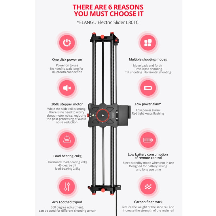 野狼谷 L80TC  80cm電動滑軌2.4G遙控器版適用於單反相機/ 攝像機