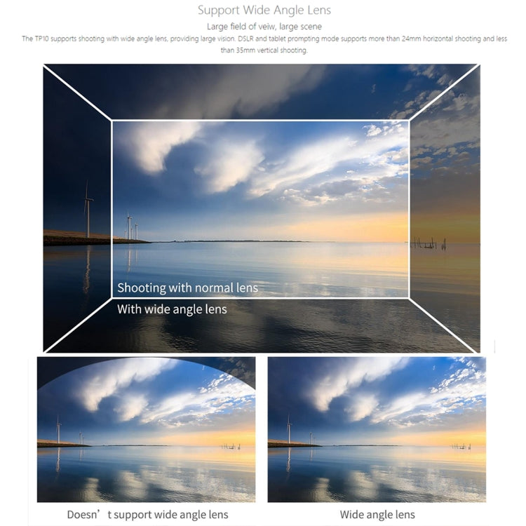 富威德 TP10 便攜式提詞器帶藍牙遙控器&鏡頭轉接環 適用於10英寸以下手機/平板