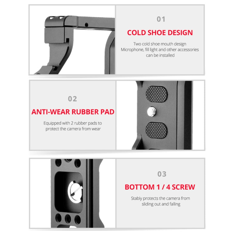 YELANGU C24 適用於索尼Alpha 7C / A7C / ILCE-7C 攝像機 兔籠 帶手柄套件