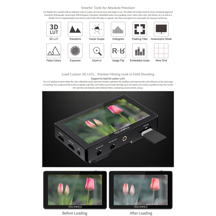 富威德 FEELWORLD LUT5 3000 nits 5.5英寸IPS屏 觸控攝影監視器