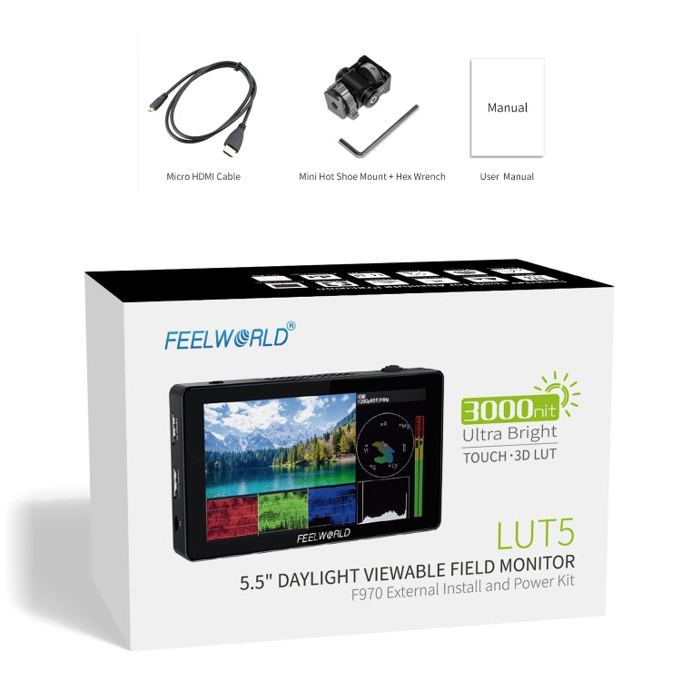 富威德 FEELWORLD LUT5 3000 nits 5.5英寸IPS屏 觸控攝影監視器