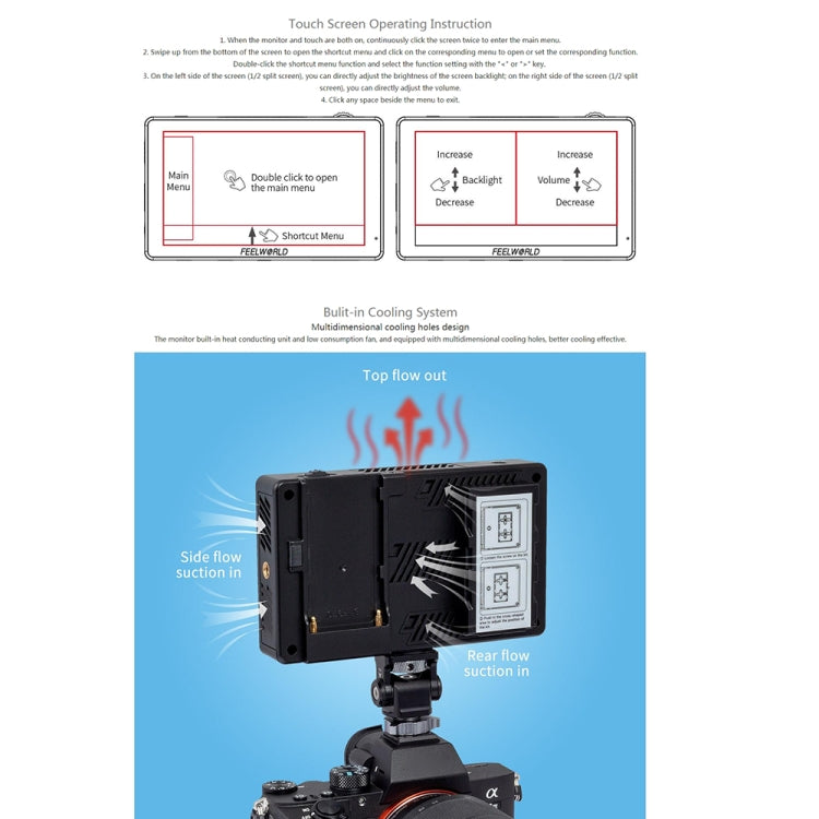 富威德 FEELWORLD LUT5 3000 nits 5.5英寸IPS屏 觸控攝影監視器