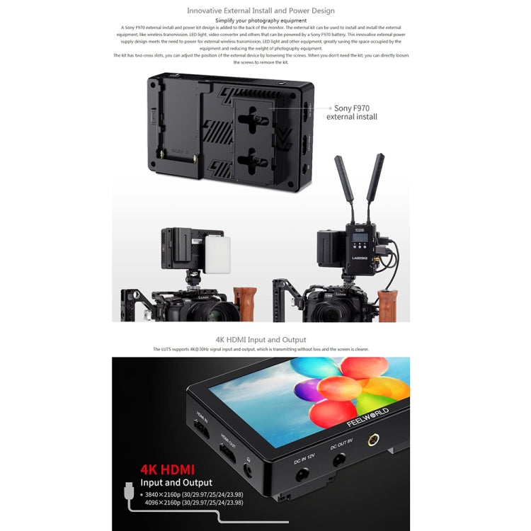 富威德 FEELWORLD LUT5 3000 nits 5.5英寸IPS屏 觸控攝影監視器