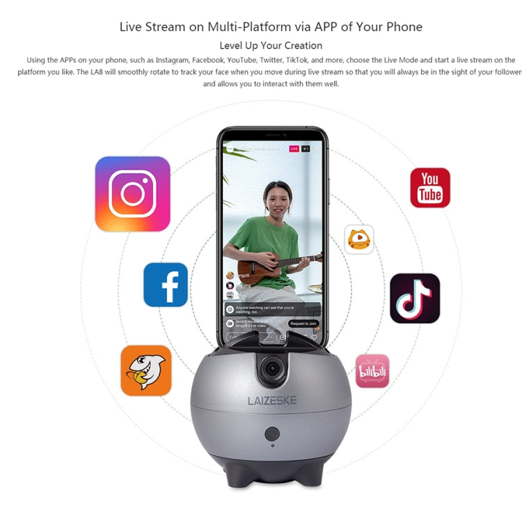 LAIZESKE LA8  智能雲台 360度水平旋轉雲台支架