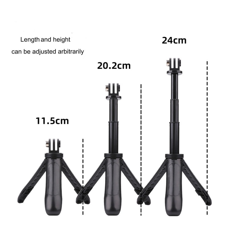 Multi-functional Foldable Tripod Holder Selfie Monopod Stick for GoPro, Insta360, DJI and Other Action Cameras, Length: 12-23cm