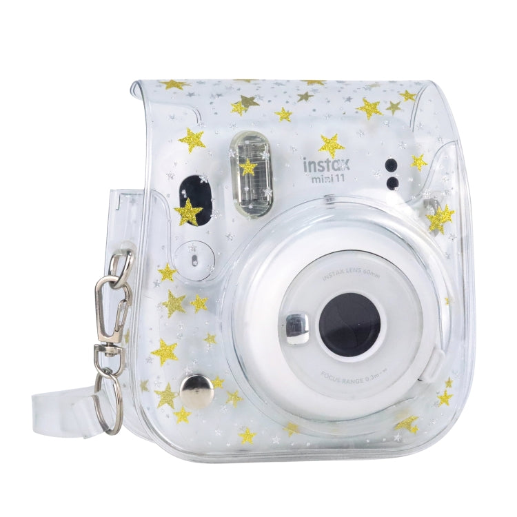 透明星星圖案相機包 附肩帶，適用於Fujifilm Instax Mini 11