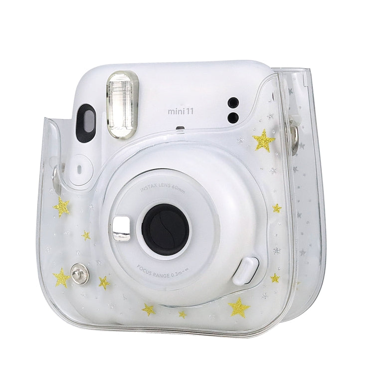 透明星星圖案相機包 附肩帶，適用於Fujifilm Instax Mini 11