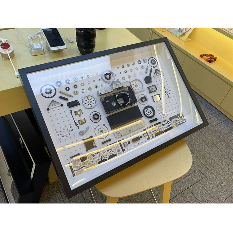 机械膠片相機拆解裝裱畫立體畫立體框 款式2  正方形  拆解相機隨機