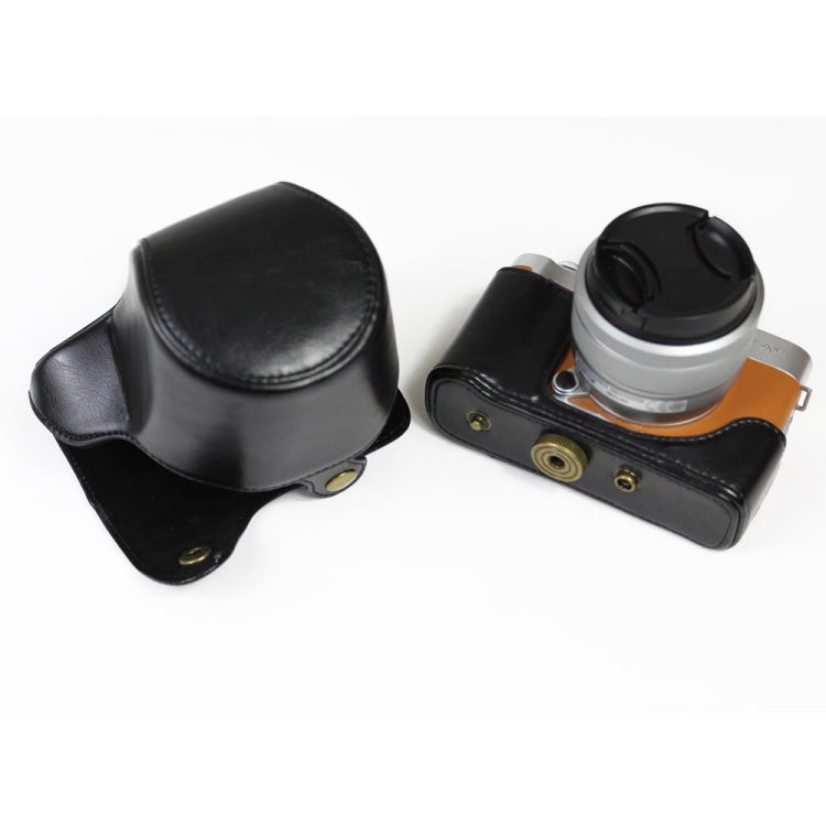 適用於FUJIFILM X-A7 / X-A20 15-55mm鏡頭皮質相機套 配掛繩帶