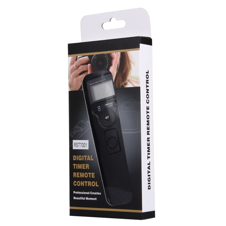 RST-7001 LCD屏显示 数字定時快門遙控器帶C6線，適用於佳能1000D/550D/60D, 賓得K20D/K200D/K10D, 三星GX-20/GX-10 攝像機