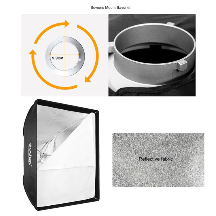 Godox 神牛60 x 60cm傘式四角保榮卡口網格柔光箱