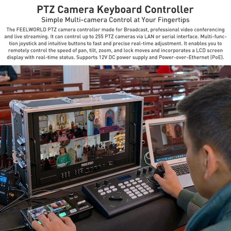 FEELWORLD KBC10 PTZ攝像頭控台 遙桿按鍵輕鬆控制 支持PoE