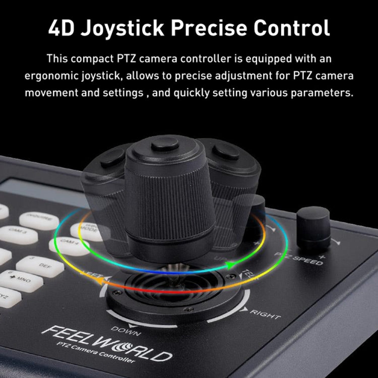 FEELWORLD KBC10 PTZ攝像頭控台 遙桿按鍵輕鬆控制 支持PoE