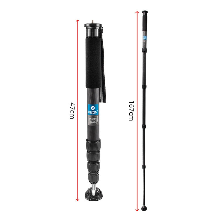 貝欣 P335C 便攜碳纖維獨腳架 戶外攝影拍照單反相機單腳架