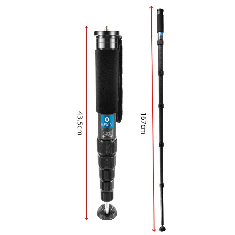 貝欣P406C便攜碳纖維獨腳架 戶外攝影拍照單反相機單腳架