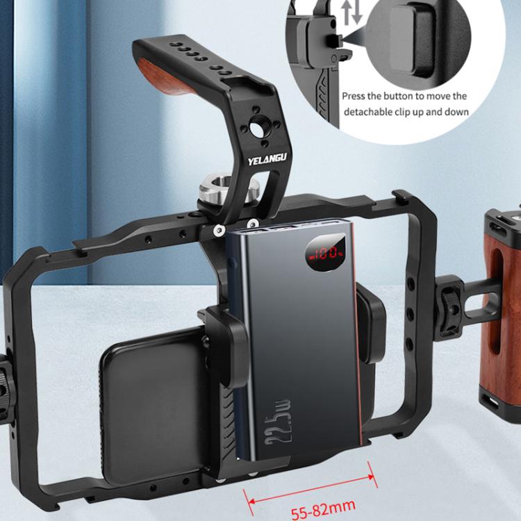 YELANGU LW101 Vlogging Live Broadcast LED Selfie Light Mic Smartphone Video Rig Handles Stabilizer Kits