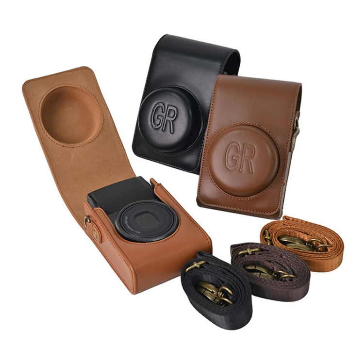 皮質相機包適用於理光GR / GRII / GRIII，卡西歐ZR1200 / ZR1500/ ZR2000/ ZR3500, ZR3600 / ZR3700 / ZR5500帶背帶