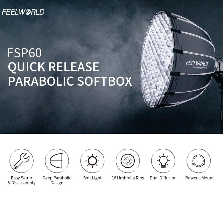 FEELWORLD FSP60 60cm快裝深拋柔光箱 保榮卡口