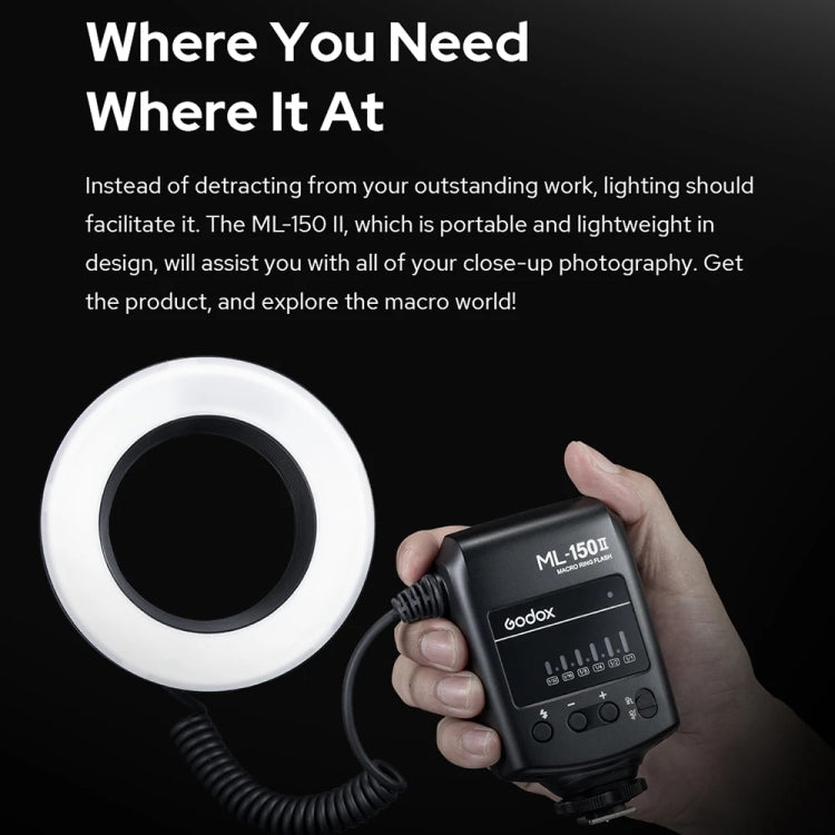 Godox ML-150II  機頂環形閃光燈  帶 配8種規格適配環