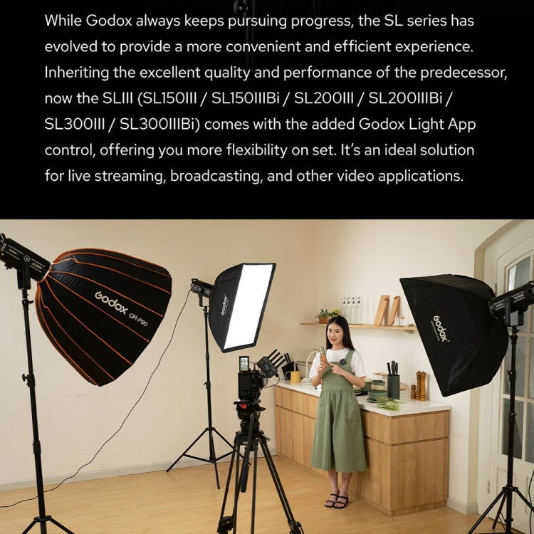 Godox SL150IIIBi 160W Bi-Color 2800K-6500K視頻攝影燈