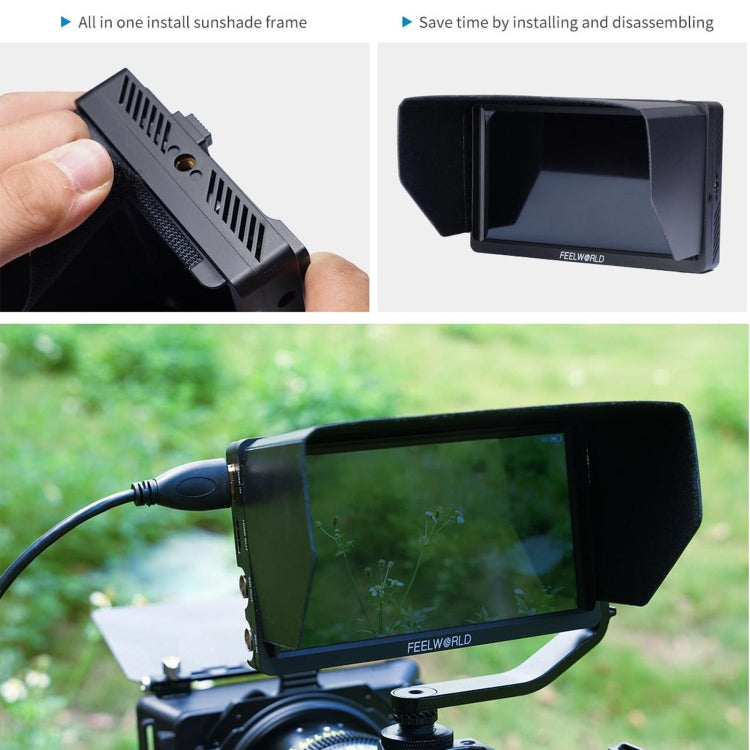 FEELWORLD FW568S 6寸攝影監視器3D LUT F970外掛供電套件 導演攝影助理監視器3G-SDI 4K HDMI輸入輸出