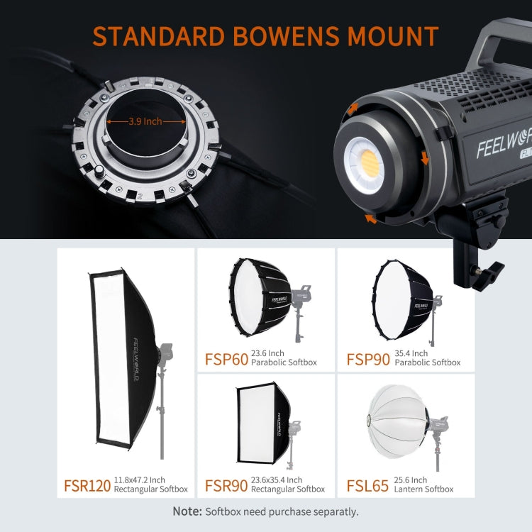 FEELWORLD FL125B 125W雙色溫點光源影視聚光燈 藍牙APP控制